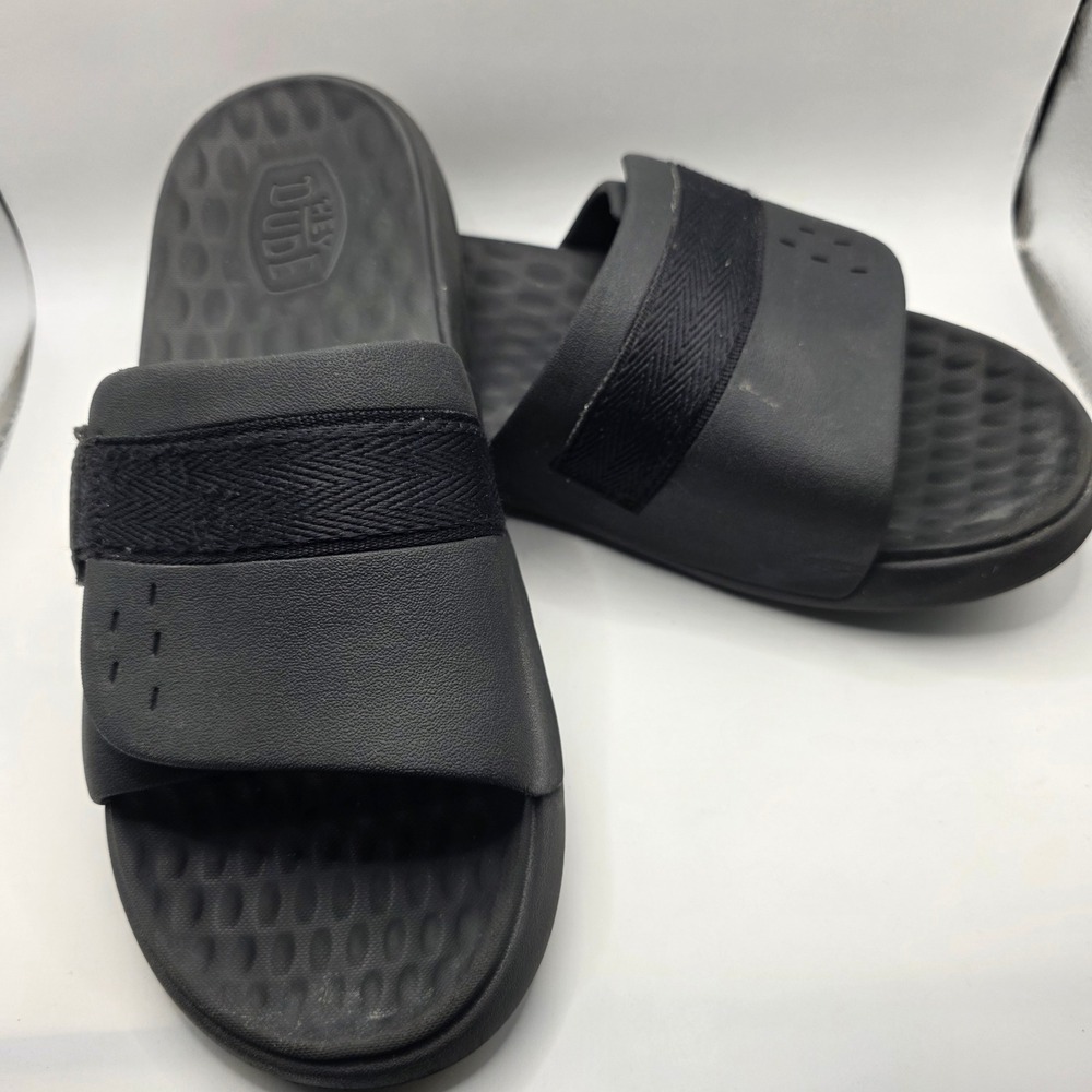 Hey Dude Milo Mens Black Adjustable Slide Sandals Size 12 Comfort Lightweight